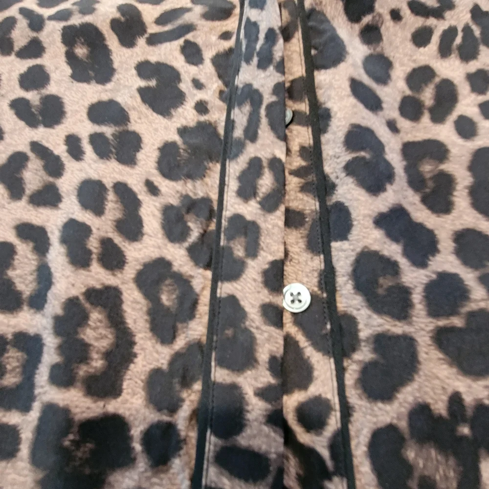 Joie Wild Elegance Leopard Print Button-Down Shirt - Picture 5 of 5